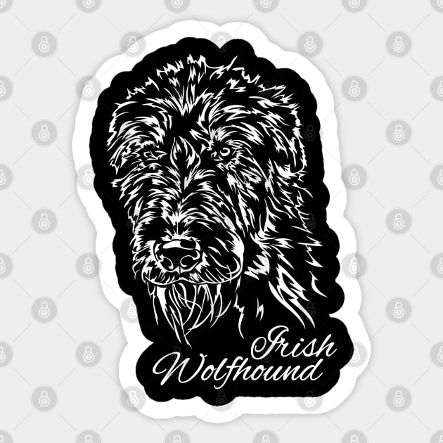 Proud Irish Wolfhound dog portrait Sticker by wilsigns